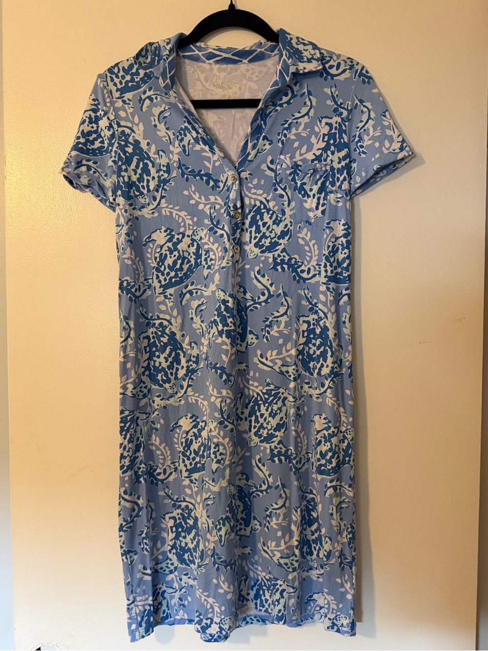 Lilly Pulitzer Blue Floral Dress, Size XS